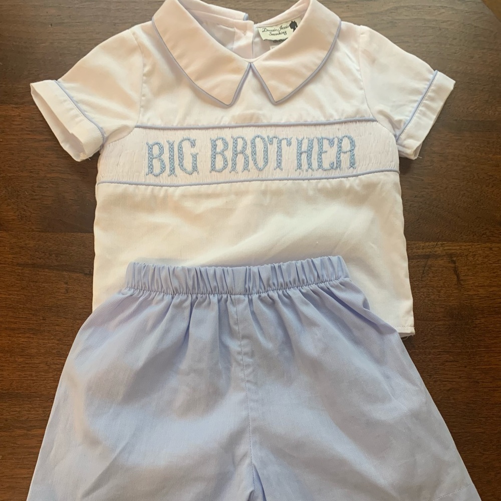 Big Brother Smocked Shorts Set